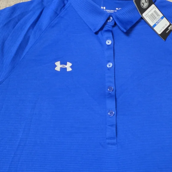 Under Armour Women's Polo Bright Blue Shirt - Picture 2 of 6